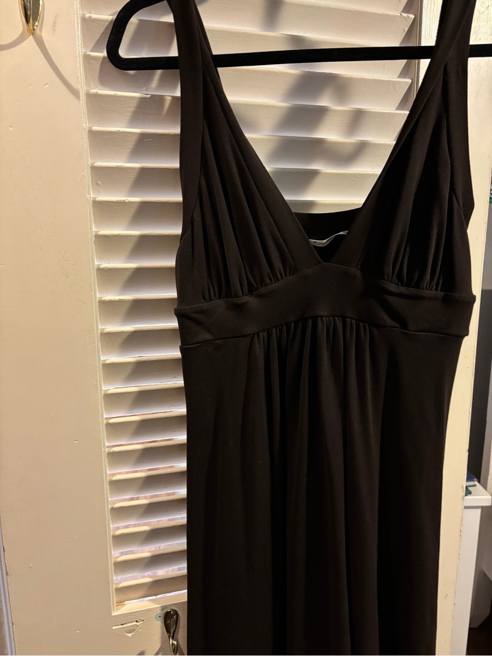 Susana Monaco chocolate brown stretchy Dress with V-Neck